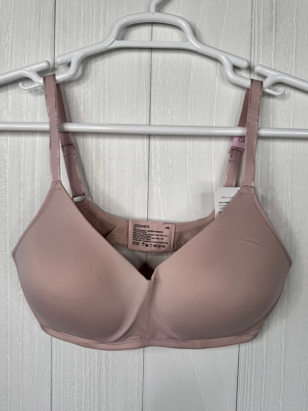 Jockey Wireless T-Shirt Bra in Dusty Rose - Full Coverage 34D